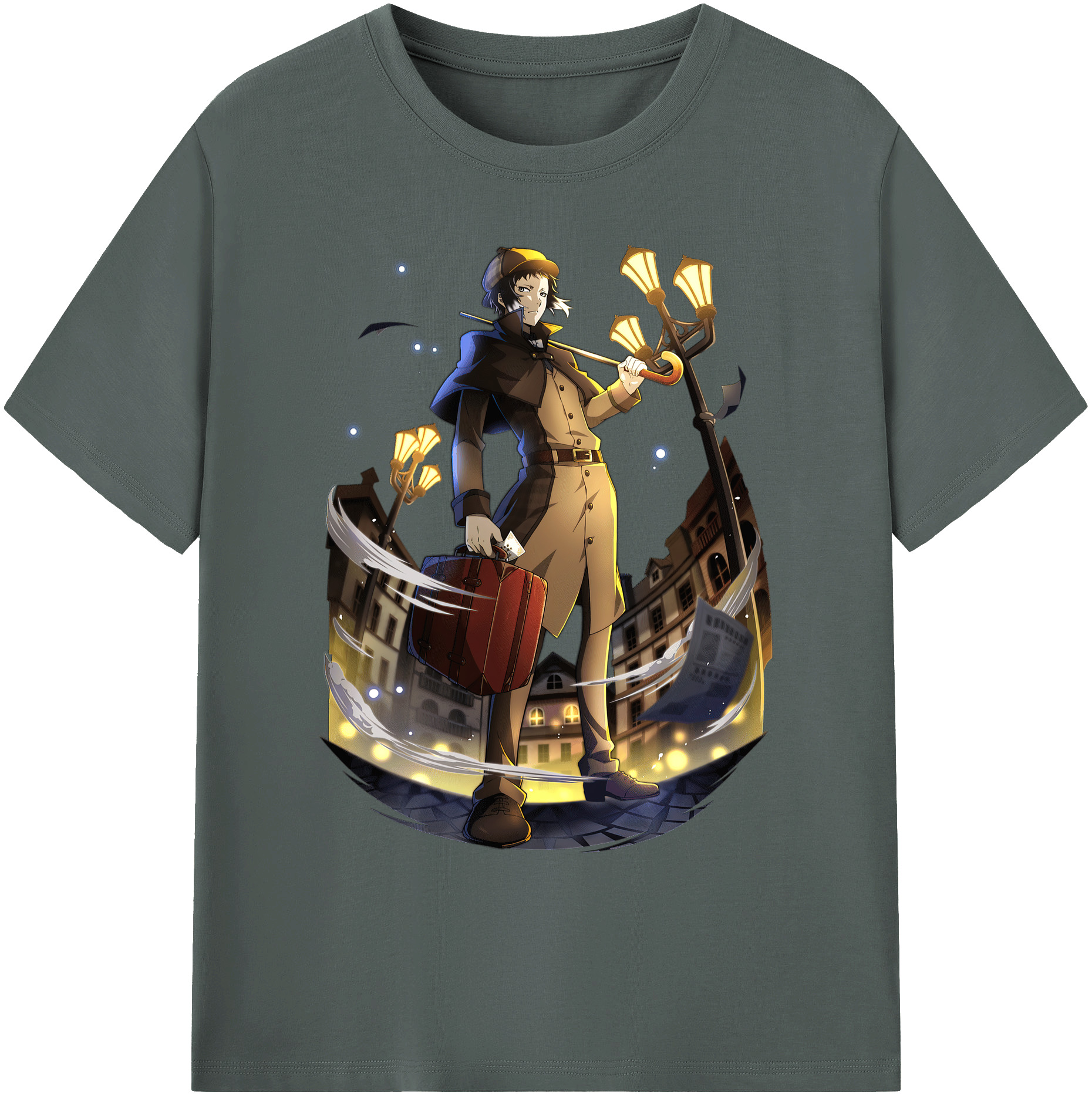 （画像用） 文豪ストレイドッグス Bungo Stray Dogs 綿100％ メンズ半袖Tシャツ｜肌触りやわらか＆通気性